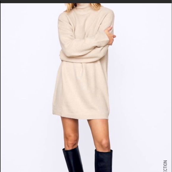 flare knitted dress x Tanya Foster Long Sleeve Fit & Flare Stretch Knit Dress In Red